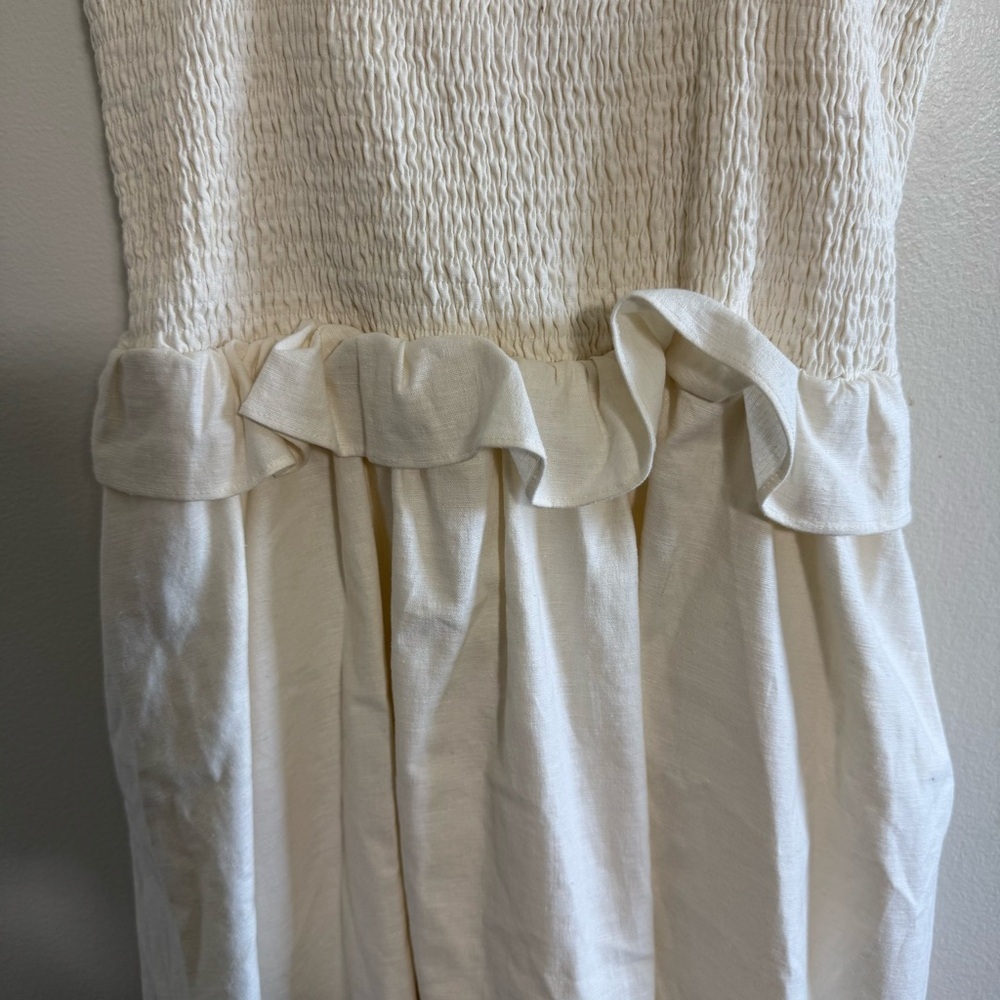 Tularosa Ivory Hillary Ruffle Smocked Mini Dress size Medium - Picture 7 of 12